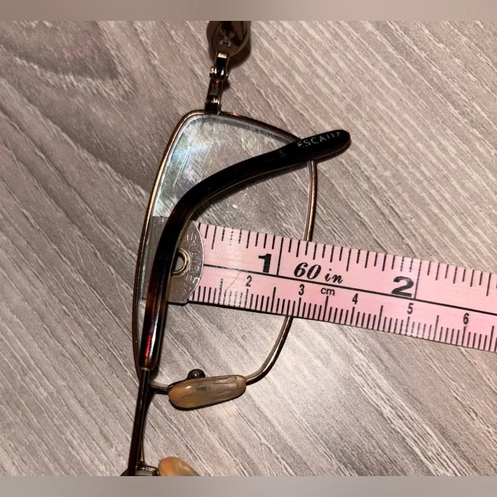 Escada Eyeglass Frames Only Women's‎ Tortoise & Rhinestone Full Rim, Lightweight